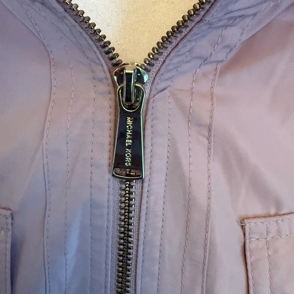 Women's Michael Kors Light Pink Hooded Rain Jacket Sz S - Picture 2 of 15
